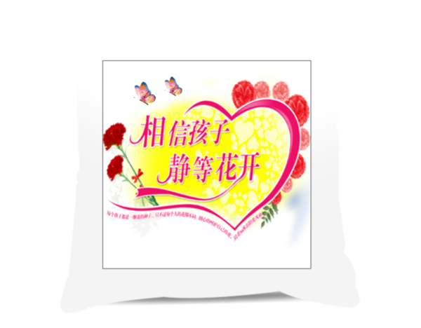 相信孩子,静等花开-方形个性抱枕
