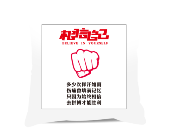 高考励志正能量相信自己-方形个性抱枕
