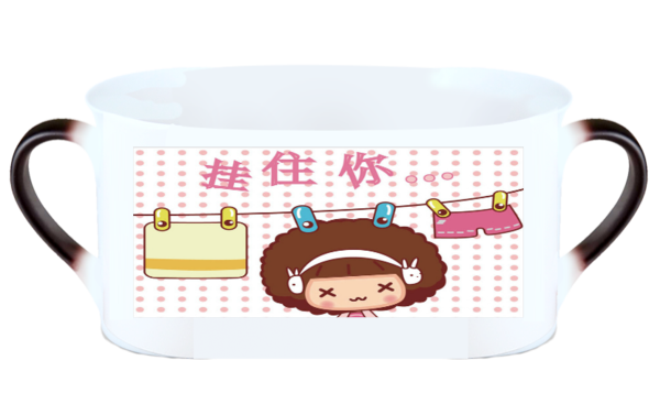 可爱摩丝摩丝-挂住你-卡通-骨瓷变色杯