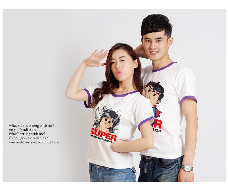 动漫版金秀贤时尚撞色纯棉T恤-时尚撞色纯棉T