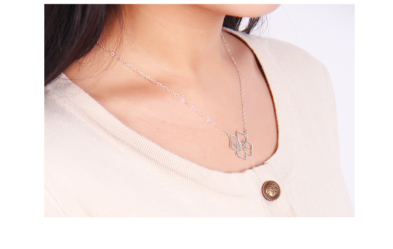 个性定制自由diy纯银四叶草皇冠刻名字项链 送