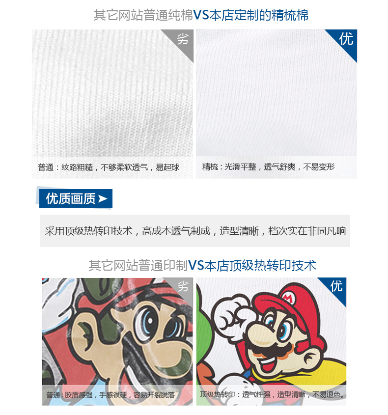 马里奥图案t恤