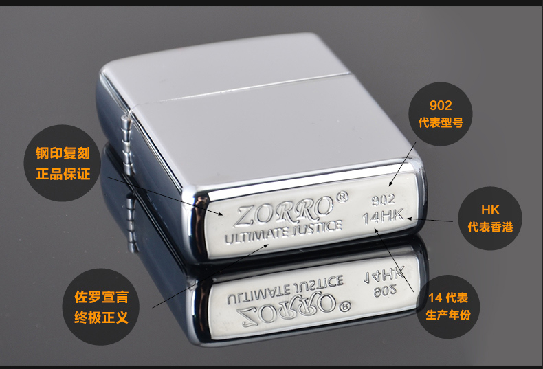 香港正品 zorro佐罗煤油打火机 黑冰 白冰 蓝冰限量版超薄 个性创意防风火机