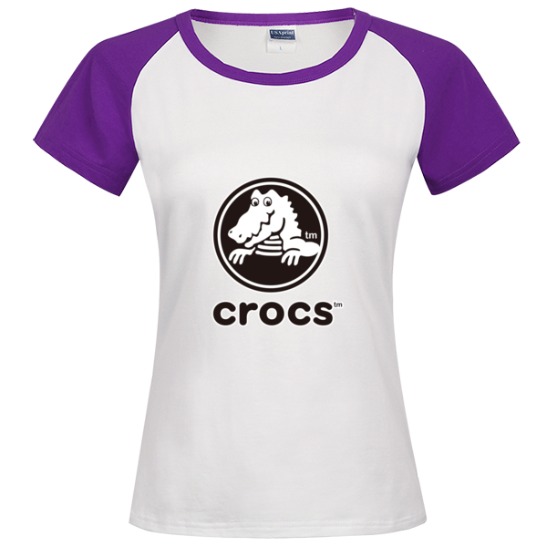 知名运动商标crocs时尚插肩纯棉短袖t恤女款
