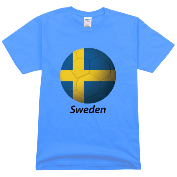 世界杯瑞典足球徽章舒适彩色T恤-个性定制舒适