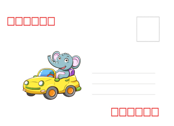 小象 卡通 儿童-全景明信片(横款)套装