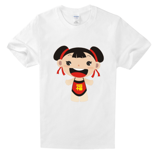 福娃(女)舒适白色t恤