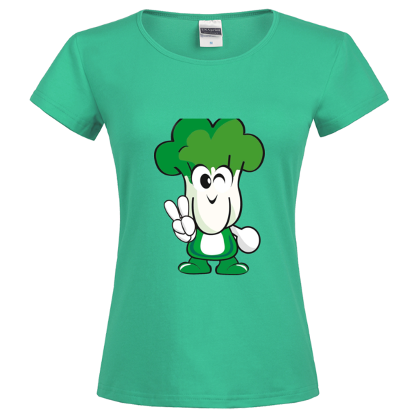 卡通人物:青绿白菜人时尚修身纯棉t恤女款