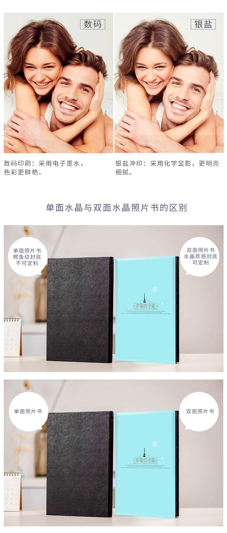 时尚英文纪念册 照片可换-8x12双面水晶印刷照